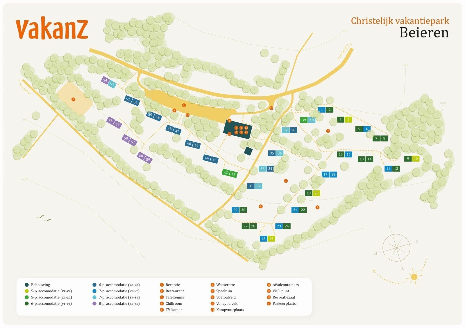 Plattegrond christelijk vakantiepark beieren verkleind