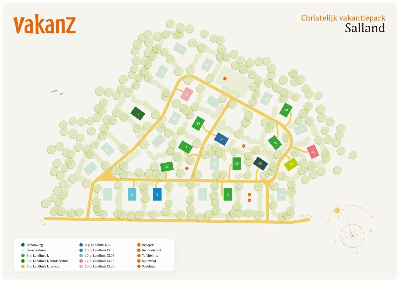 Plattegrond christelijk vakantiepark salland casa familia verkleind
