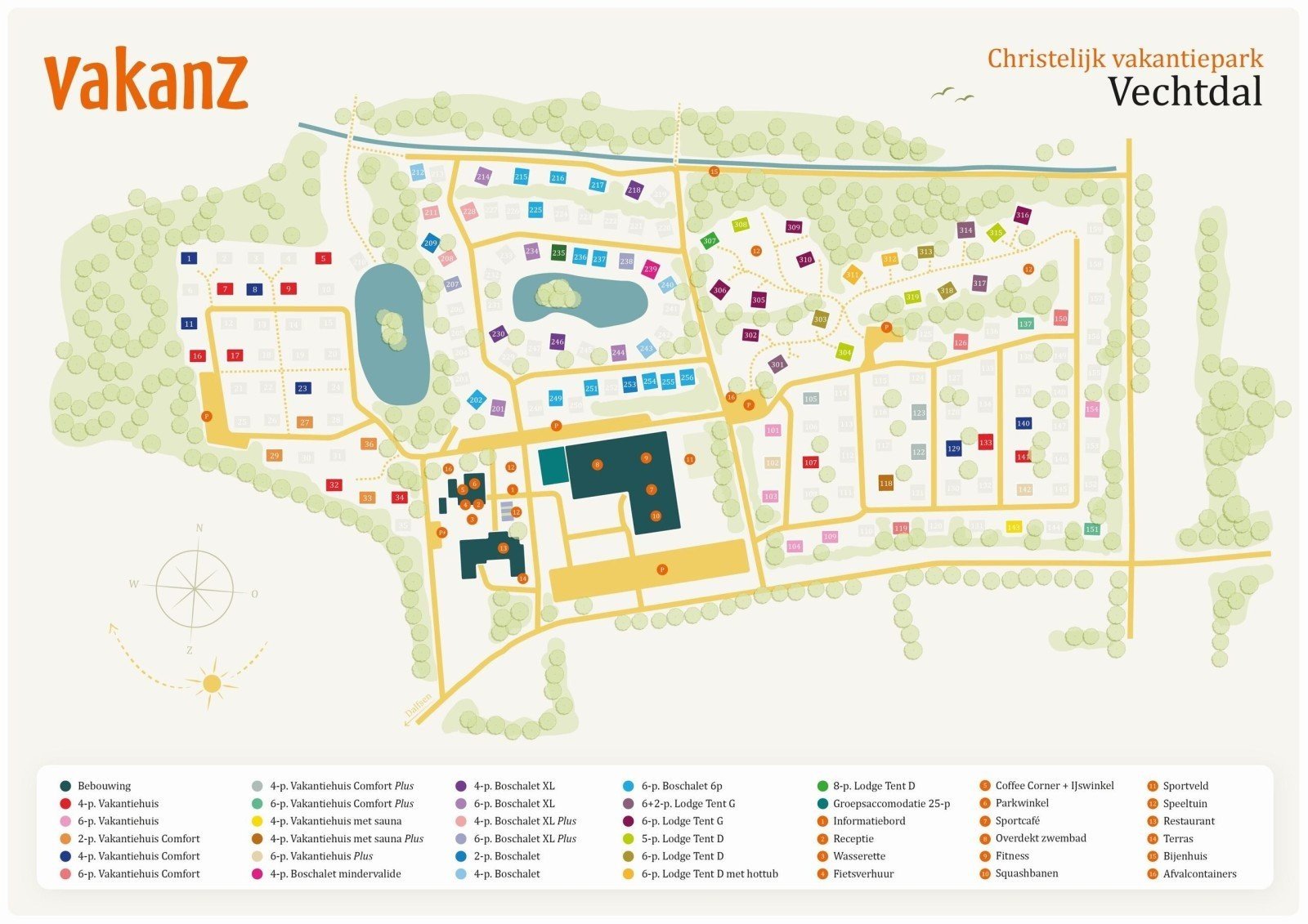Plattegrond christelijk vakantiepark vechtdal verkleind
